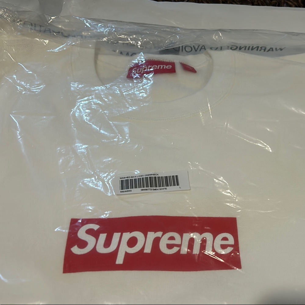 Supreme White T-Shirt with Red Logo